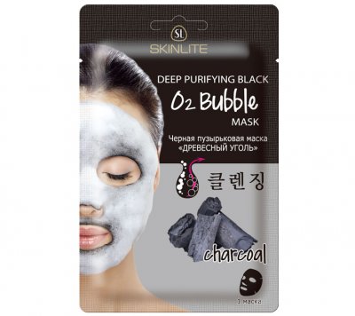Купить skinlite (скинлайт) маска для лица черная пузырьковая древесный уголь, 20г в Дзержинске