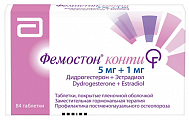 Купить фемостон конти, таблетки покрытые пленочной оболочкой 5мг+1мг 84шт в Дзержинске