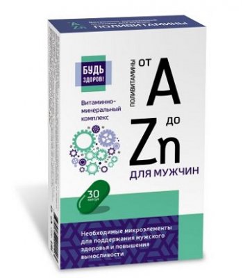 Купить будь здоров витаминно-минеральный комплекс от а до цинка для мужчин, капсулы 30шт бад в Дзержинске