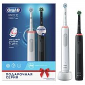 Купить oral-b (орал-би) электрическая зубная щетка 3772 с зарядным устройством 3757 белая+черная pro 3 d505.523.3н, 2шт. в Дзержинске