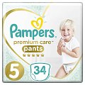 Купить pampers premium care (памперс) подгузники-трусы 5 юниор 12-17кг, 34шт в Дзержинске