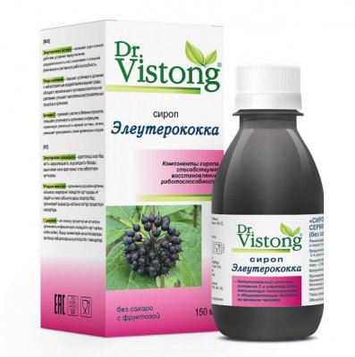 Купить dr vistong (др вистонг) сироп элеутерокка без сахара, флакон 150мл в Дзержинске