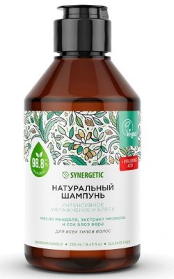 Купить синергетик (synergetic) шампунь натуральный бессульфатный интенсивное увлажнение и блеск, 250мл в Дзержинске