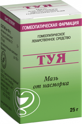 Купить туя, мазь для местного применения гомеопатическая, туба 25г в Дзержинске