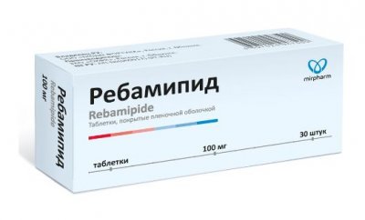 Купить ребамипид, таблетки покрытые пленочной оболочкой 100мг, 30 шт в Дзержинске