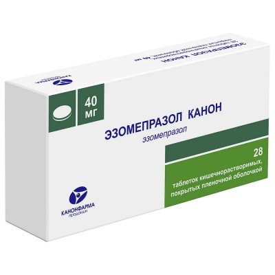 Купить эзомепразол-канон, таблетки кишечнорастворимые, покрытые пленочной оболочкой 40мг, 28 шт в Дзержинске