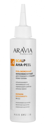 Купить aravia (аравиа) гель-эксфолиант для глубокого очищения кожи головы мультикислотный scalp aha-peel, 150мл в Дзержинске