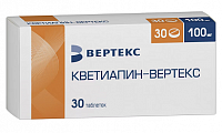 Купить кветиапин-вертекс, таблетки, покрытые пленочной оболочкой 100мг, 30 шт в Дзержинске