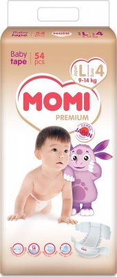 Купить momi premium (моми) подгузники детские, размер l 9-14кг, 54 шт в Дзержинске