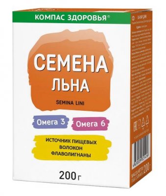 Купить семена льна компас здоровья, пачка 200г бад в Дзержинске