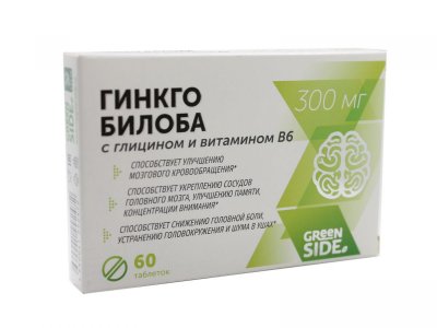Купить гинкго билоба с глицином и витамин в6, таблетки 300мг, 60 шт бад в Дзержинске