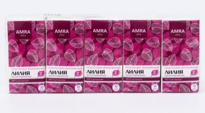 Купить amra (амра) платочки бумажные с ароматом лилии, в упаковке 10 шт в Дзержинске