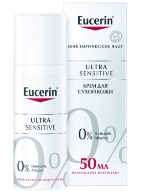 Купить eucerin ultrasensitive (эуцерин) крем для лица для чувствительной и сухой кожи успокоивающий 50 мл в Дзержинске