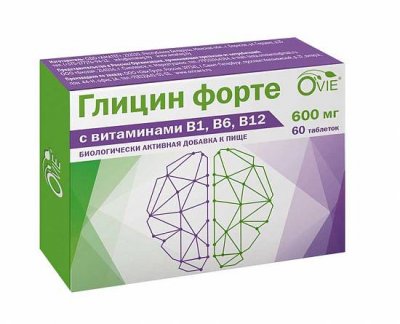 Купить ovie (ови) глицин форте с витаминами в1, в6, в12, таблетки  600мг 60 шт бад в Дзержинске