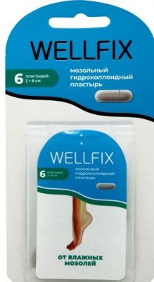 Купить пластырь веллфикс (wellfix) гидроколлоидные 2х6см, 6 шт в Дзержинске