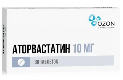 Купить аторвастатин, таблетки, покрытые пленочной оболочкой 10мг, 30 шт в Дзержинске