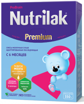 Купить нутрилак премиум 2 (nutrilak premium 2) молочная смесь с 6 месяцев, 350г в Дзержинске