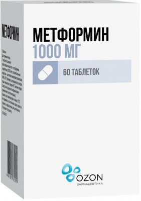 Купить метформин, таблетки 1000мг, 60 шт в Дзержинске