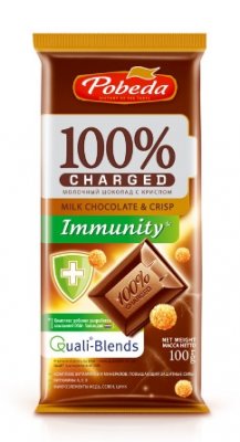 Купить charged immunity (чаржед), шоколад молочный с крипсом, 100г в Дзержинске
