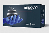 Купить перчатки benovy нитриловые нестерильные неопудренные текстурированные на пальцах размер s 50 пар, сиренево-голубые в Дзержинске