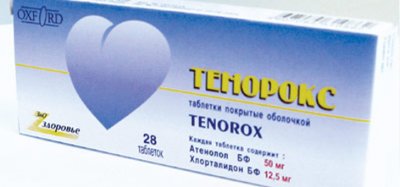 Купить тенорокс, таблетки, покрытые оболочкой 50мг+12,5мг, 28 шт в Дзержинске