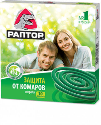 Купить раптор спираль защита от комаров, без запаха, 10 шт в Дзержинске