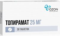 Купить топирамат, таблетки, покрытые пленочной оболочкой 25мг, 30 шт в Дзержинске