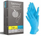 Купить перчатки benovy смотровые нитриловые нестерильные неопудрен текстурир на пальцах размер xl 50 пар, голубые в Дзержинске