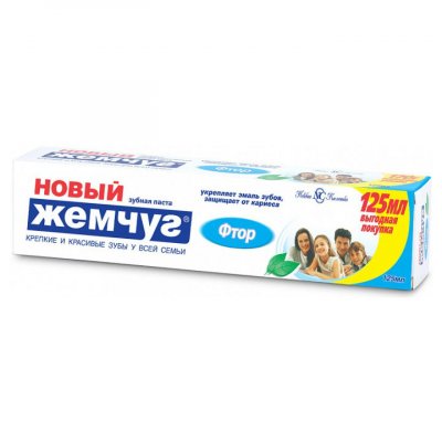 Купить новый жемчуг зубная паста фтор, 125мл в Дзержинске