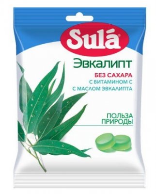 Купить зула (sula) леденцы для диабетиков эвкалипт, 60г в Дзержинске