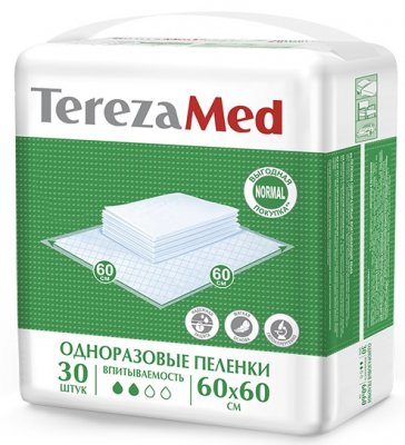 Купить terezamed (терезамед), пеленки одноразовые нормал 60х60см 30 шт в Дзержинске