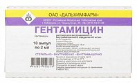 Купить гентамицин, раствор для внутривенного и внутримышечного введения 40мг/мл, ампулы 2мл, 10 шт в Дзержинске
