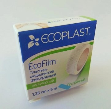 Ecoplast EcoFilm пластырь медицинский фиксирующий полимерный 1,25см х 5м