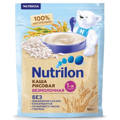 Купить nutrilon (нутрилон) каша безмолочная рисовая с 4 месяцев, 180г в Дзержинске