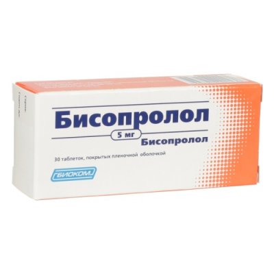 Купить бисопролол, таблетки, покрытые пленочной оболочкой 5мг, 30 шт в Дзержинске