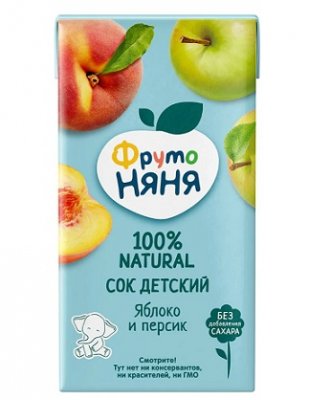 Купить фрутоняня сок яблоко и персик неосветленный, 500мл в Дзержинске