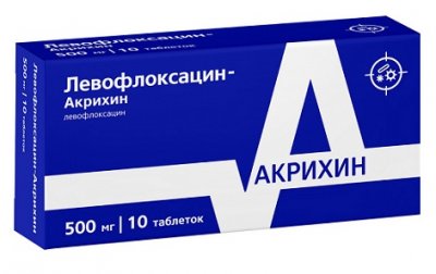 Купить левофлоксацин-акрихин, таблетки, покрытые пленочной оболочкой 500мг, 10 шт в Дзержинске