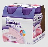 Купить nutridrink (нутридринк) компакт протеин со вкусом клубники 125мл, 4 шт в Дзержинске