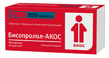 Купить бисопролол-акос, таблетки покрытые пленочной оболочкой 5 мг, 100 шт в Дзержинске
