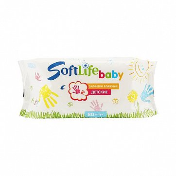 Салфетки влажные детские алоэ вера SoftLife Baby (СофтЛайф)  80шт