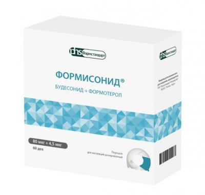 Купить формисонид, порошок для ингаляций дозированный 80мкг+4,5мкг, 60 шт блистеры в ингаляторах в Дзержинске
