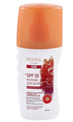 Купить mediva (медива) sun молочко для загара, 150мл spf50 в Дзержинске