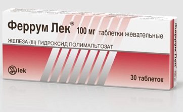 Феррум Лек, таблетки жевательные 100мг, 30 шт