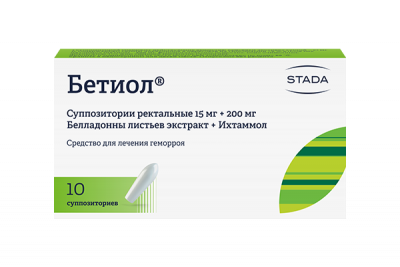 Купить бетиол, суппозитории ректальные 15мг+200мг, 10 шт в Дзержинске