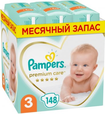 Купить pampers premium care (памперс) подгузники 3 миди 6-10кг, 148шт в Дзержинске