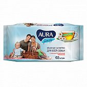 Купить aura (аура) салфетки влажные family для всей семьи антибактериальные 63шт в Дзержинске