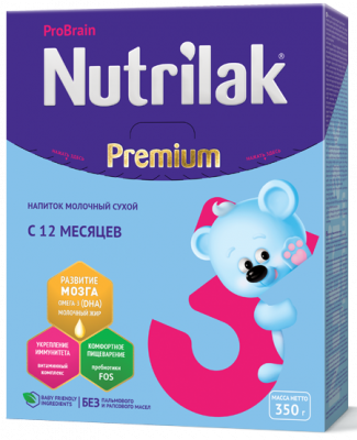 Купить нутрилак премиум 3 (nutrilak premium 3) молочная смесь с 12 месяцев, 350г в Дзержинске