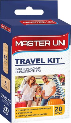 Купить master uni (мастер-юни) набор: пластырь на полимерной основе travel kit, 20 шт в Дзержинске