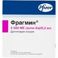 Купить фрагмин, раствор для внутривенного и подкожного введения 2500 анти-ха ме/0,2 мл, шприцы 0,2мл, 10 шт в Дзержинске