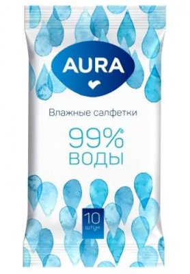 Купить aura (аура) салфетки влажные освежающие 10шт в Дзержинске